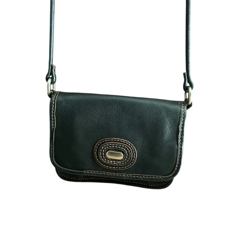 Fossil Black Leather Crossbody Bag